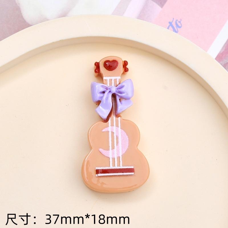 10Pcs New Cute Resin Guitar Flat Back Home Decor Parts Embellishments For Hair Bows Accessories