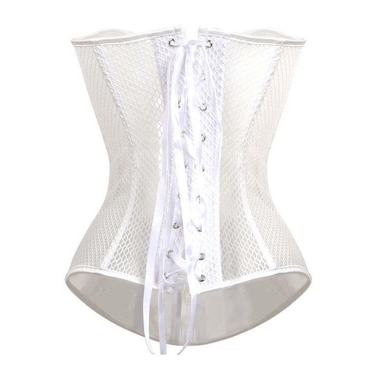 Black Fishbone Mesh Hollow Waist Cincher Corset: Sexy European and American Court Style Body Shaper Bra