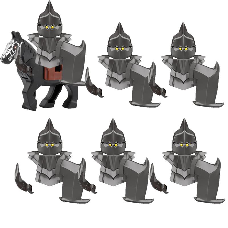 MOC Středověké Vojenské Stavební Kostky Elfský Bojovník Ork Rohan Gondor Rytíř Sada Postav Zvířecí Armáda Zbraň Luk Kuše Hračka