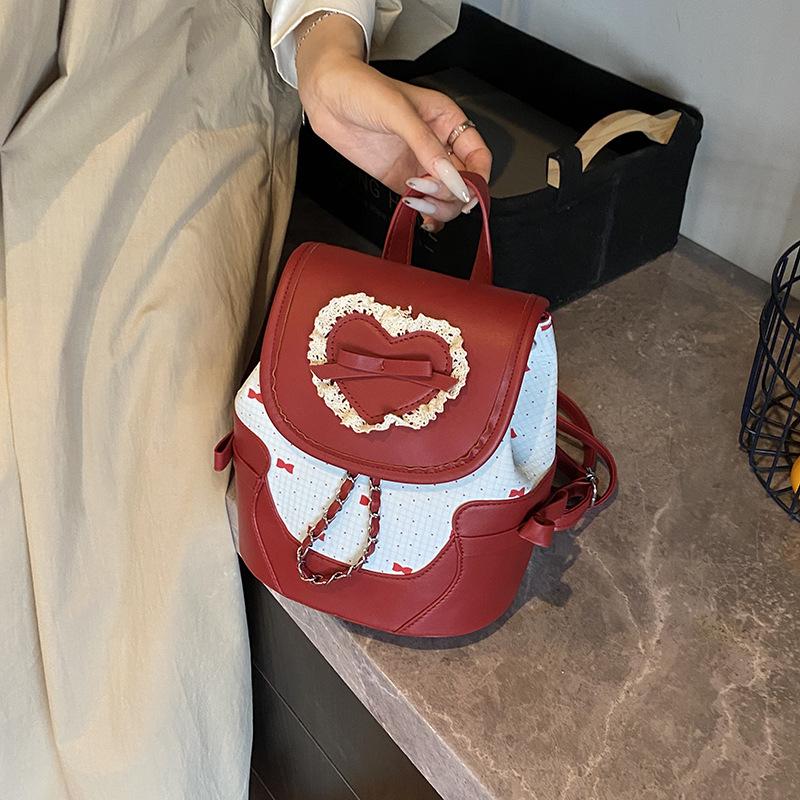 

Контрастный рюкзак с бантом, женская новая модная нишевая ручная сумка, универсальный повседневный рюкзак