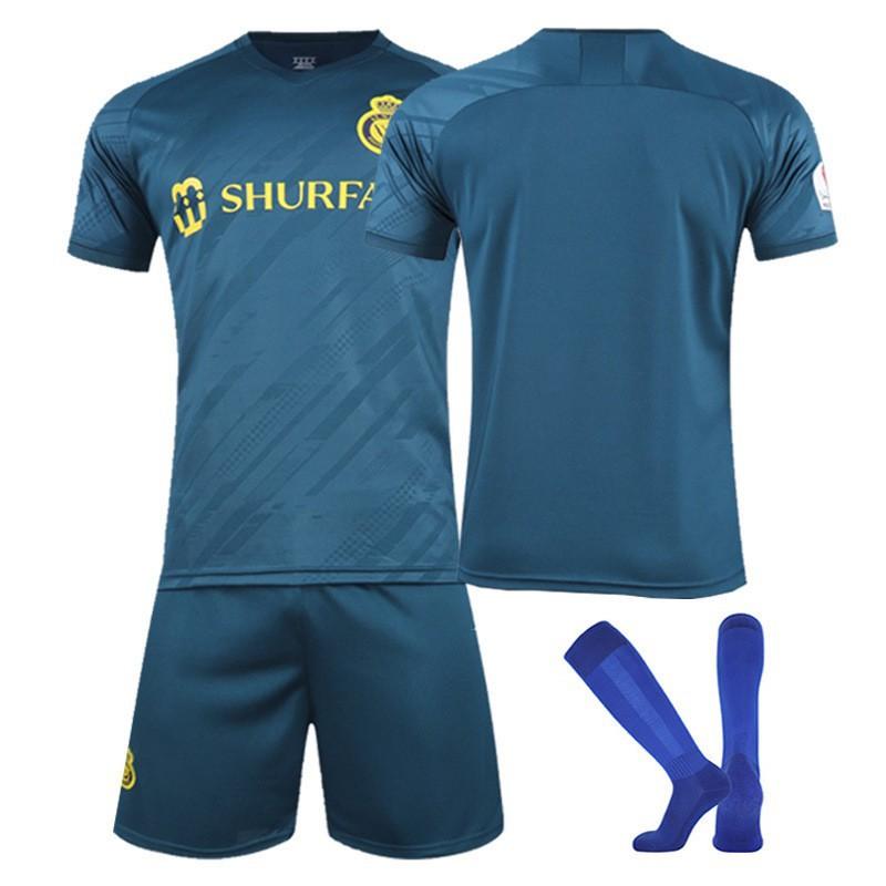 2023-24 Saudi-Liga Riyadh Victory Auswärts-Trikot Nr. 7 C Ronaldo Kurzarm Fußballmannschaft Uniform Kinder Set