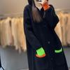 Cardigan di lana con cappuccio: Vestibilità Ampia, Lunghezza Medio-Lunga, Lavorazione Spessa per Autunno/Inverno, Maglione da Donna Stile Coreano