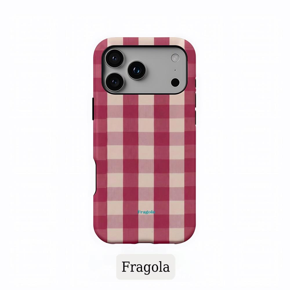 Phone Case for iPhone 17 16 15 14 13 12 11 X XS XR Air Pro Max Plus Luxury Clmj Fragola Coloful Grids Double-layer Back Cover