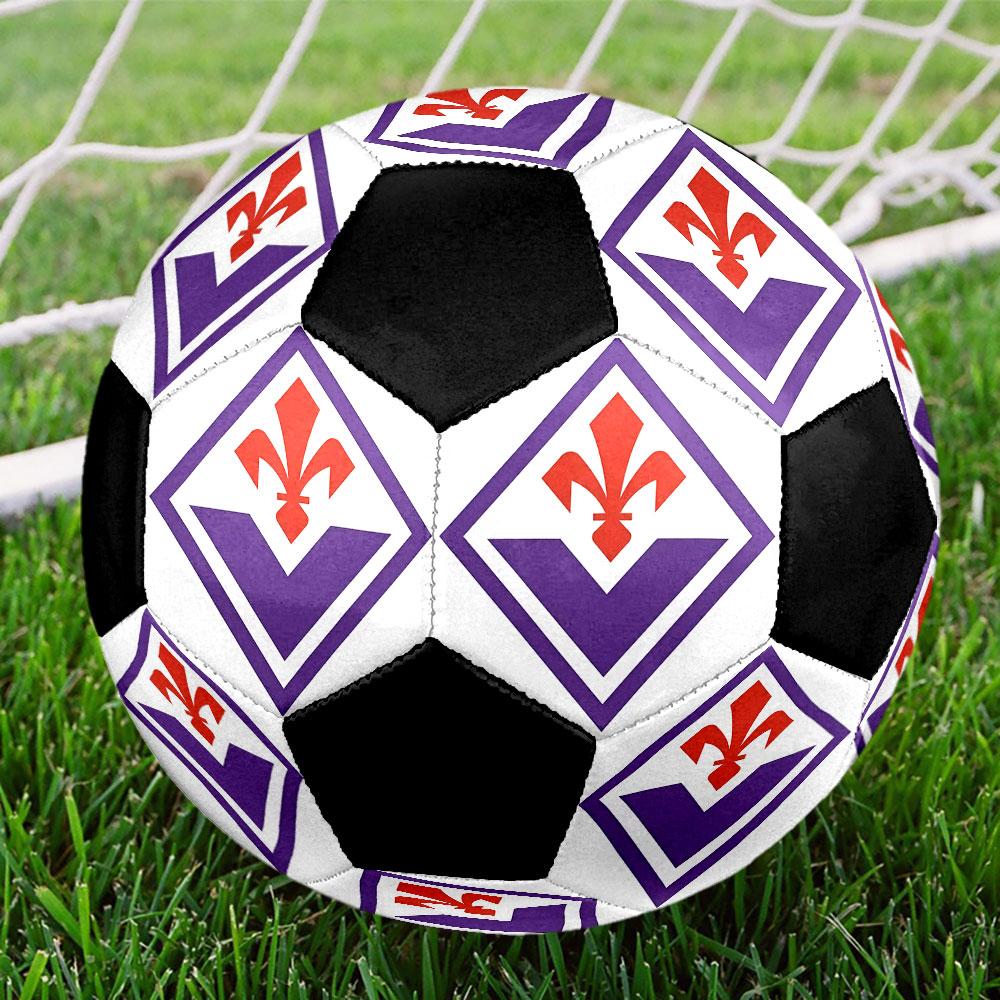1PC ACF Fiorentina Logo Size 5 Soccer Ball PrahaIndoor Soccer Ball Colorful All Ages Machine Stitched PVC Competition Ready Durable High-Bounce