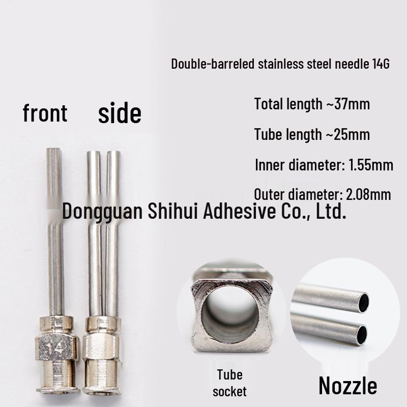 Stainless Steel 37mm Double-Tube Glue Dispensing Needle Valve