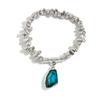 SHIXIN 3 Colors Simple Shiny Rhinestone Irregular Pendant Bracelet for Women Fashion Acrylic Beaded Bracelet Jewelry Accessories