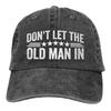 Washed Cotton Baseball Cap with Printed American Flag and Text Adjustable Strapback Hat for Adults Unisex Casual Headwear