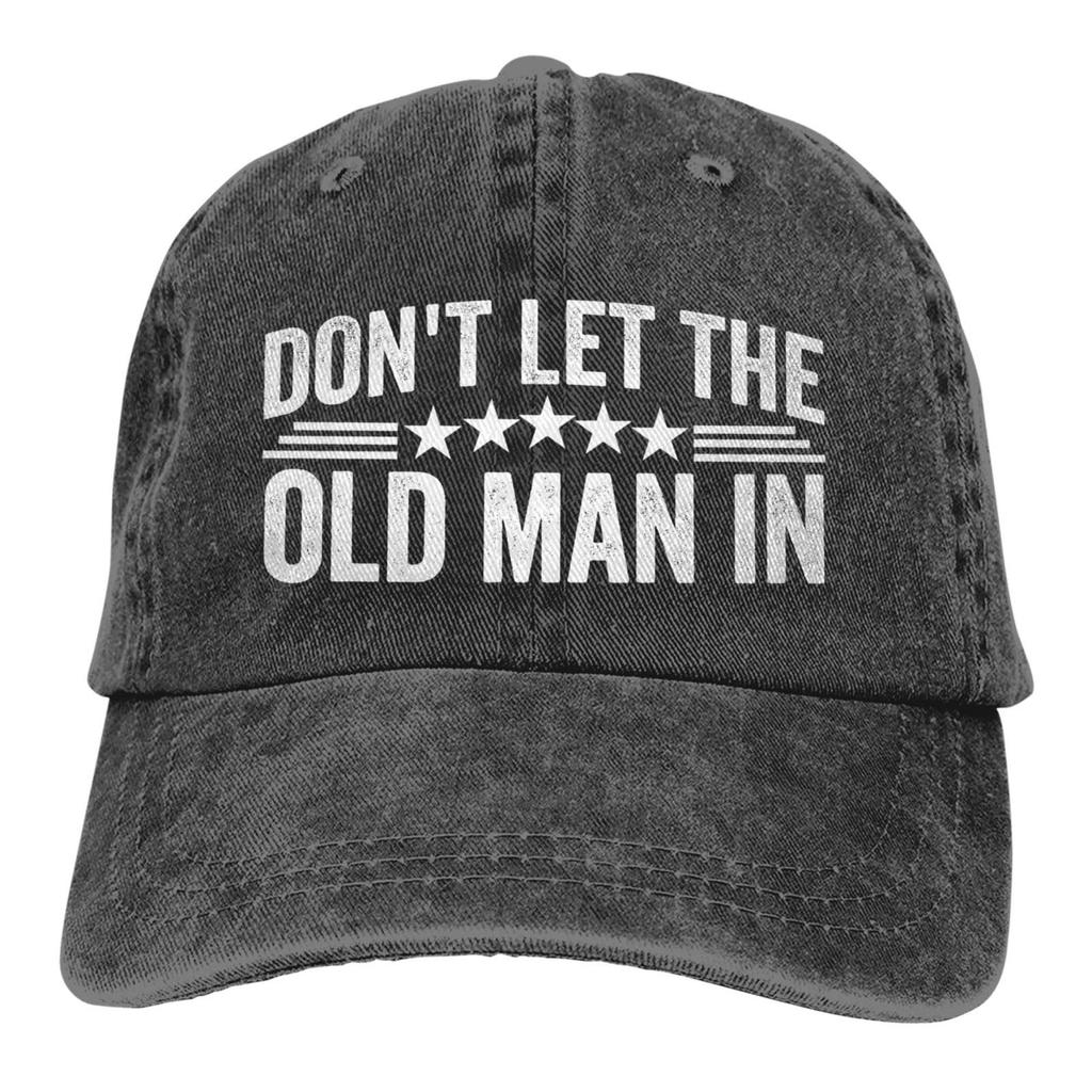 Washed Cotton Baseball Cap with Printed American Flag and Text Adjustable Strapback Hat for Adults Unisex Casual Headwear
