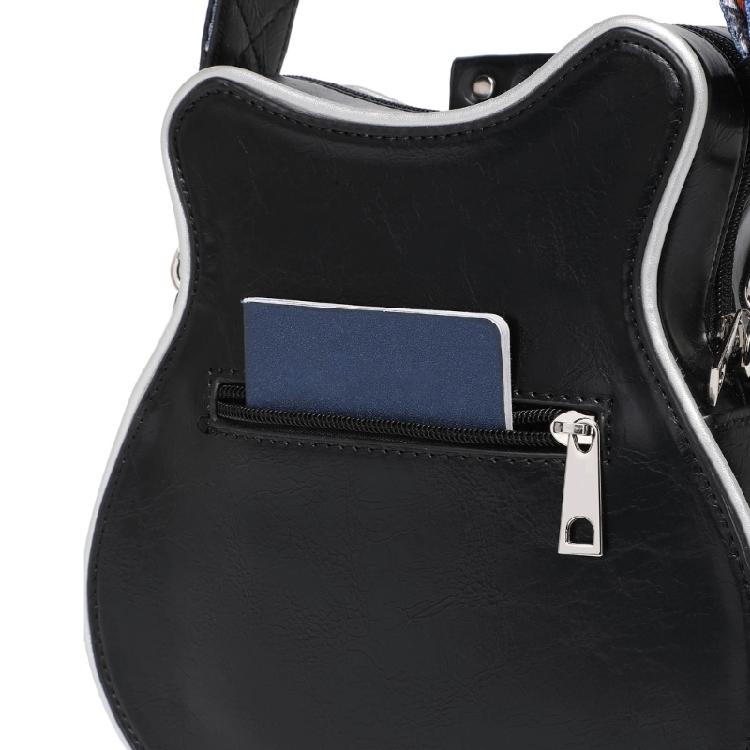 PU Leather Crossbody Bag in Guitar Shape Student Shoulder Bags Adjustable Strap for School Rehearsals and Performances