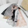 Korean Version Embroidery Lace Small Silk Scarf Spring and Summer Foreign Style Fashion Headscarf Headband Long Streamer