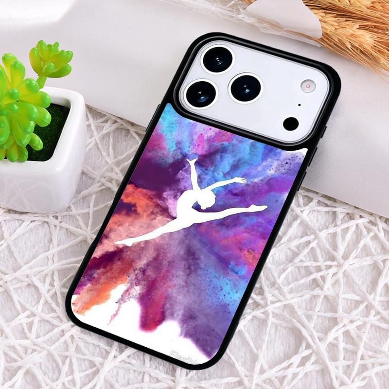Gymnastics Oil Painting Soft Phone Case for iPhone 17 Air 16 15 11 12 14 13 Pro Max Shockproof Cover