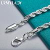 925 Sterling Silver Water Wave Chain 4MM armband modesmycken