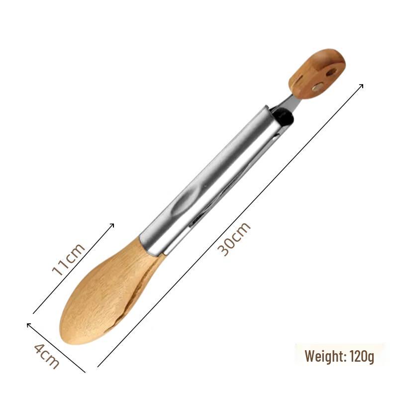 

Acacia Wood & Stainless Steel BBQ Food Tongs Set