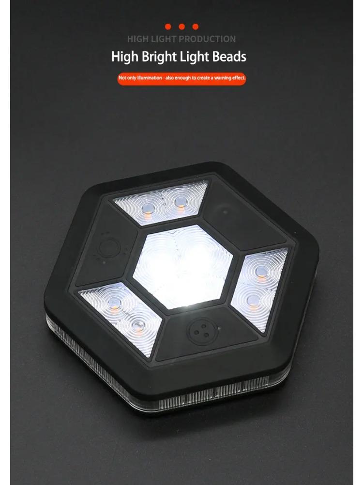 Car Rechargeable Warning Light COB Ceiling Roadblock Flashing Lamp Rescue Strobe Magnetic Outdoor Camping Emergency Work Lights