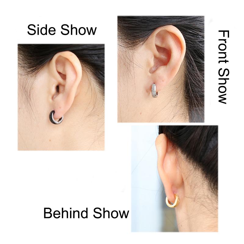 1 Pair Unisex Classic Punk Simple Circle Stainless Steel Earrings For Women Men Cool Round Huggie Hoop Earrings Female Jewelry