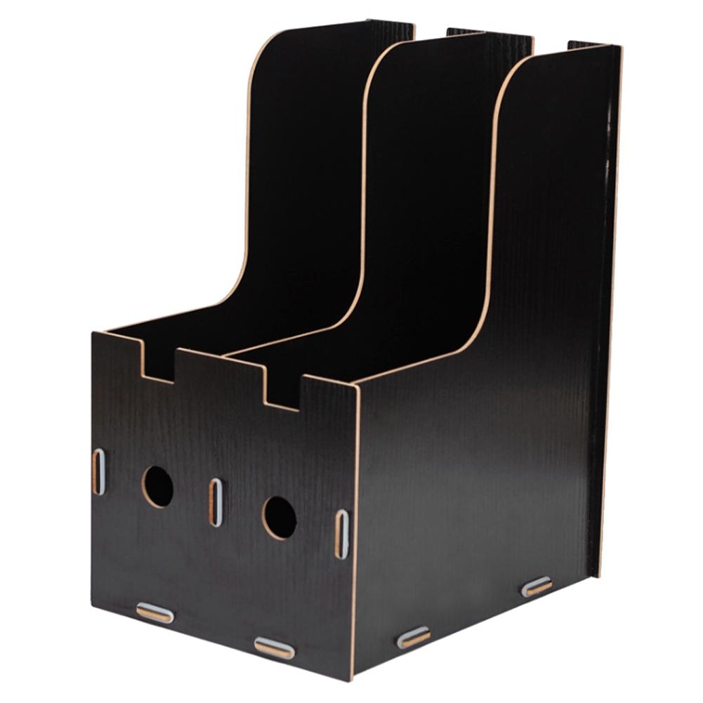 Magazine Book File Stand   File Sorter   Desk Storage Box  Black