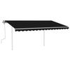 VidaXL Manual Retractable Awning with LED 4.5x3 M Anthracite 3069964