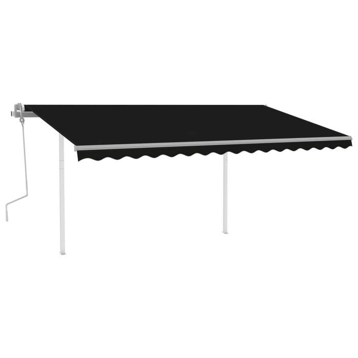 VidaXL Manual Retractable Awning with LED 4.5x3 M Anthracite 3069964