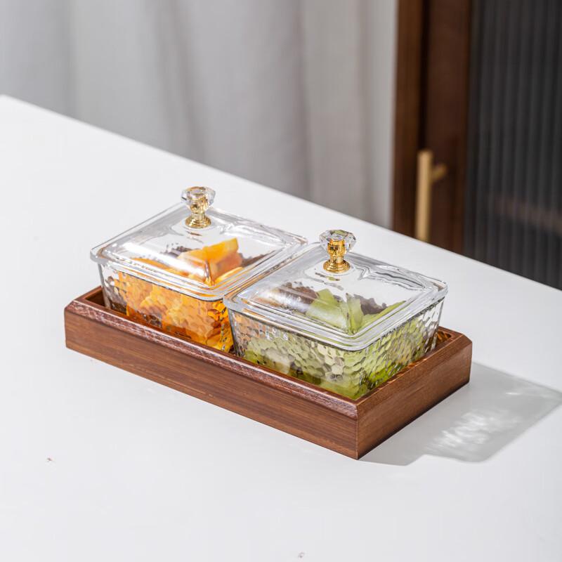 

Hammered Glass Snack & Dessert Serving Bowl Set