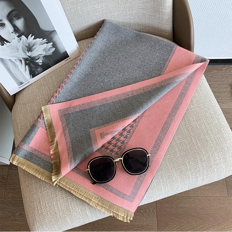 Luxury Winter Cashmere Scarf Women  Design Warm Pashmina Blanket Poncho Scarves Female Carriage Shawl Thick Foulard Bufanda