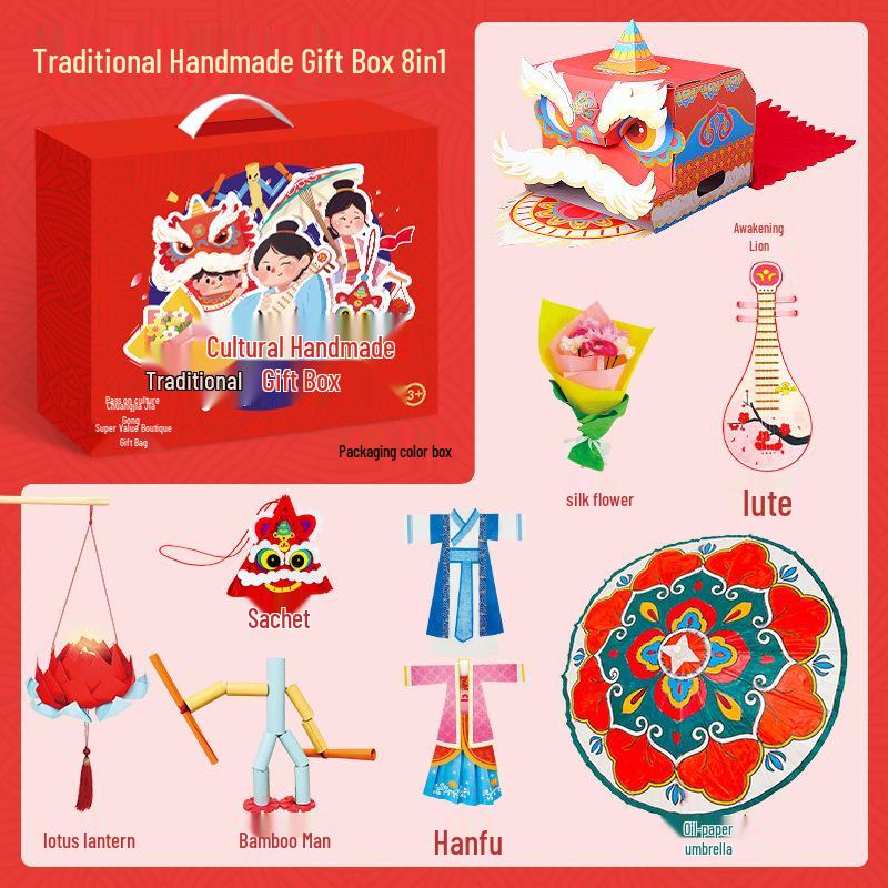 Handmade DIY Traditional Culture Toy Gift Box for Kindergarten Activities and Festivals
