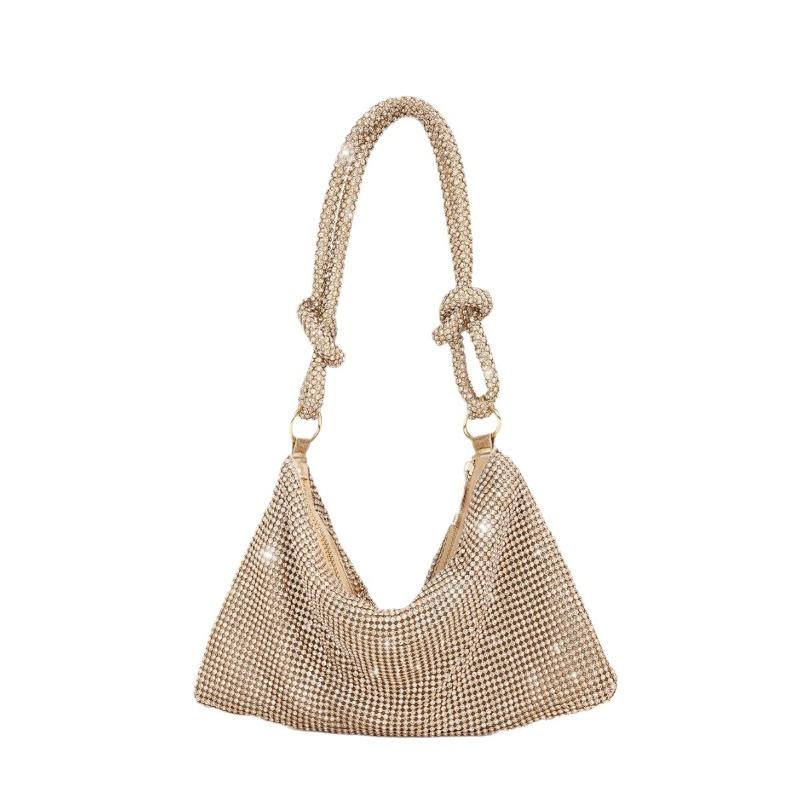Diamantbesetzte Abendtasche Handgefertigte Bankett-Abendtasche Trendige Blitzer-Knoten-Strassstein-Tasche Partytasche Clutch