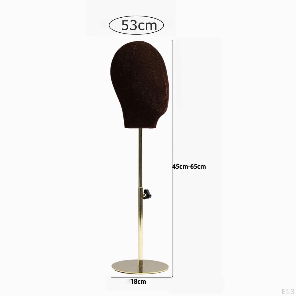 Head Model ,Display Rack Stand Wig Hat Adjustable, Stainless Steel Fashion Detachable