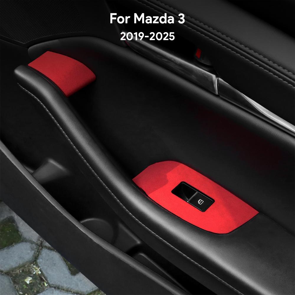 BKD1 Top Suede Trim LHD RHD Sticker For Mazda 3 BP M3 Axela 2019 2020 2021 2022 2023 2024 2025 Car Window Lift Panel Interior