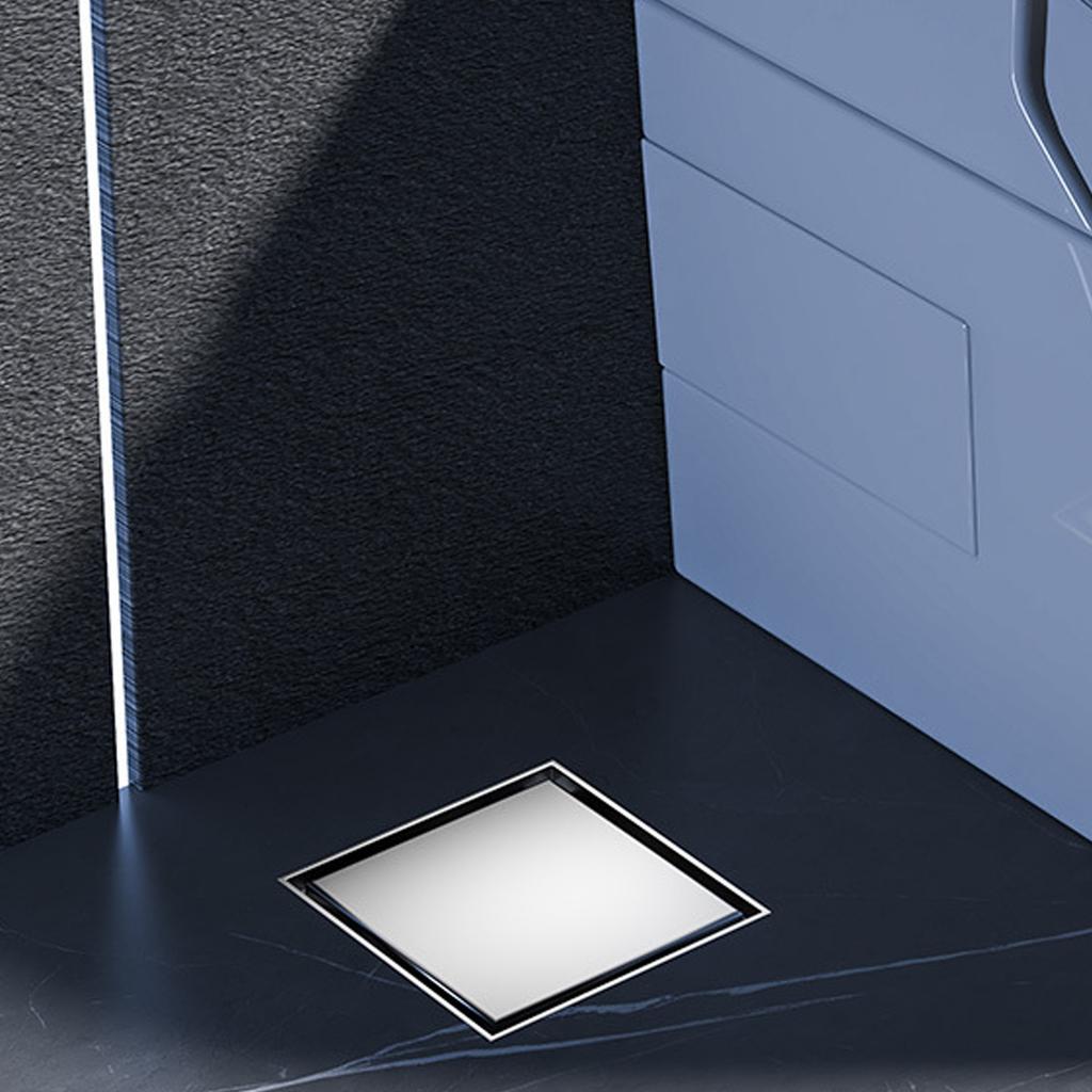 Foot Floor Drain 10*10cm Anti-odor Bath Drains  Deodorization Square DIY Black Shower Filter Plug Cover Pipe 304 Stainless Steel