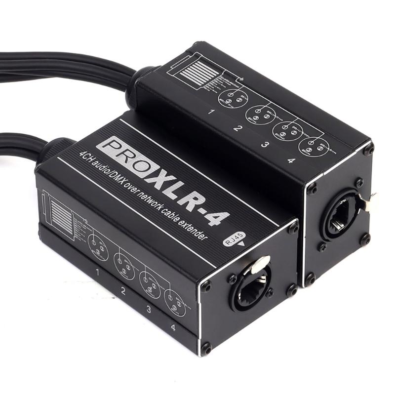 RJ45 To 4 Channel XLR Sound 3Pin Splitter For Cable Networking Extension Stage Studio Recording Connector Accessories