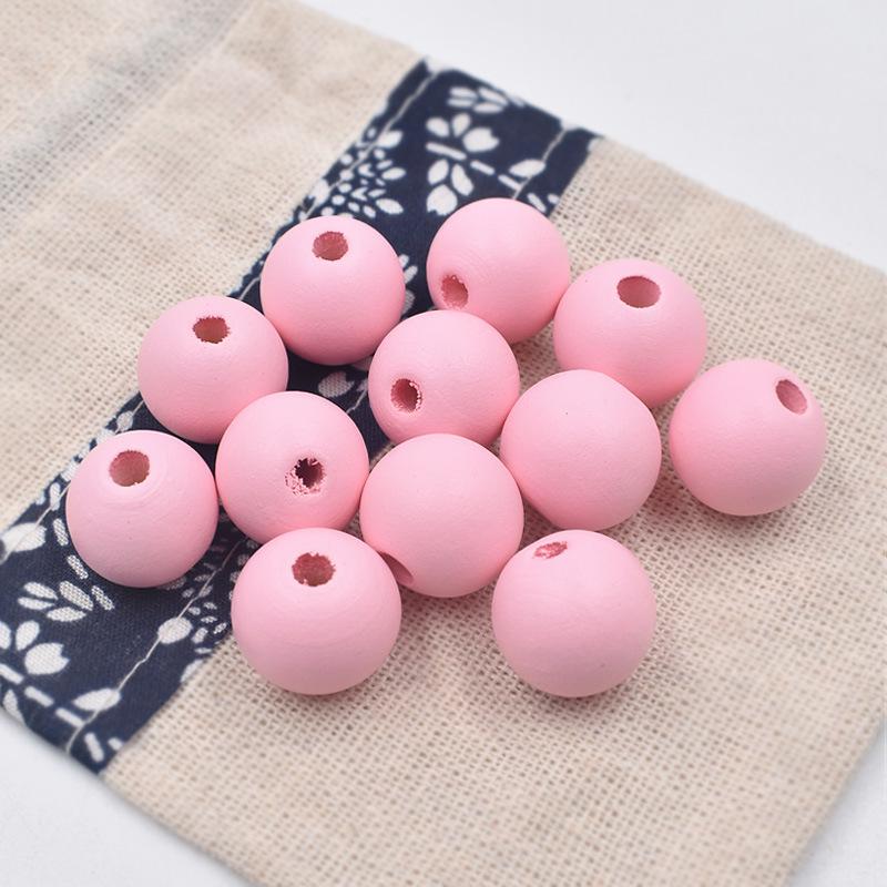 Hewood 16MM Matte Candy Color Round Wood Beads for DIY Jewelry Accessories
