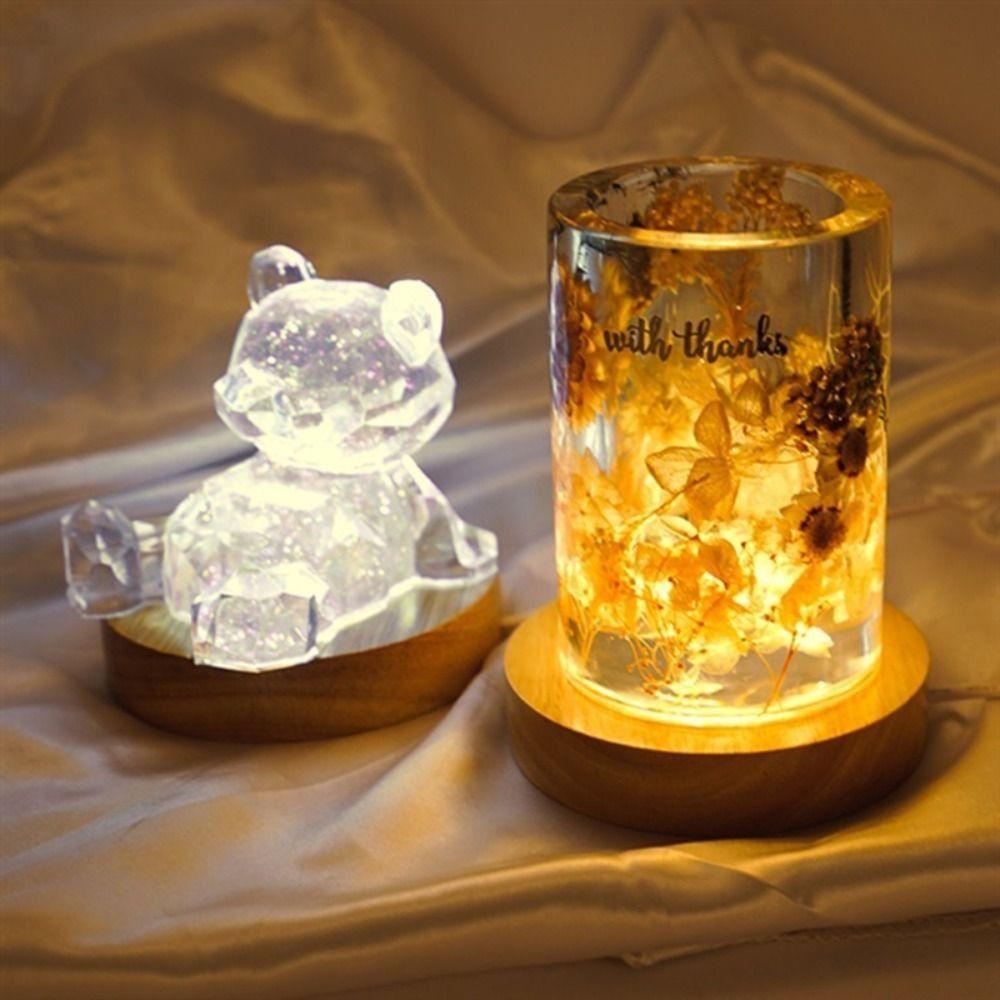 Night Light Display Stand Night Lamp Wooden LED Light Wood Light Base Lamp Base Lamp Holder