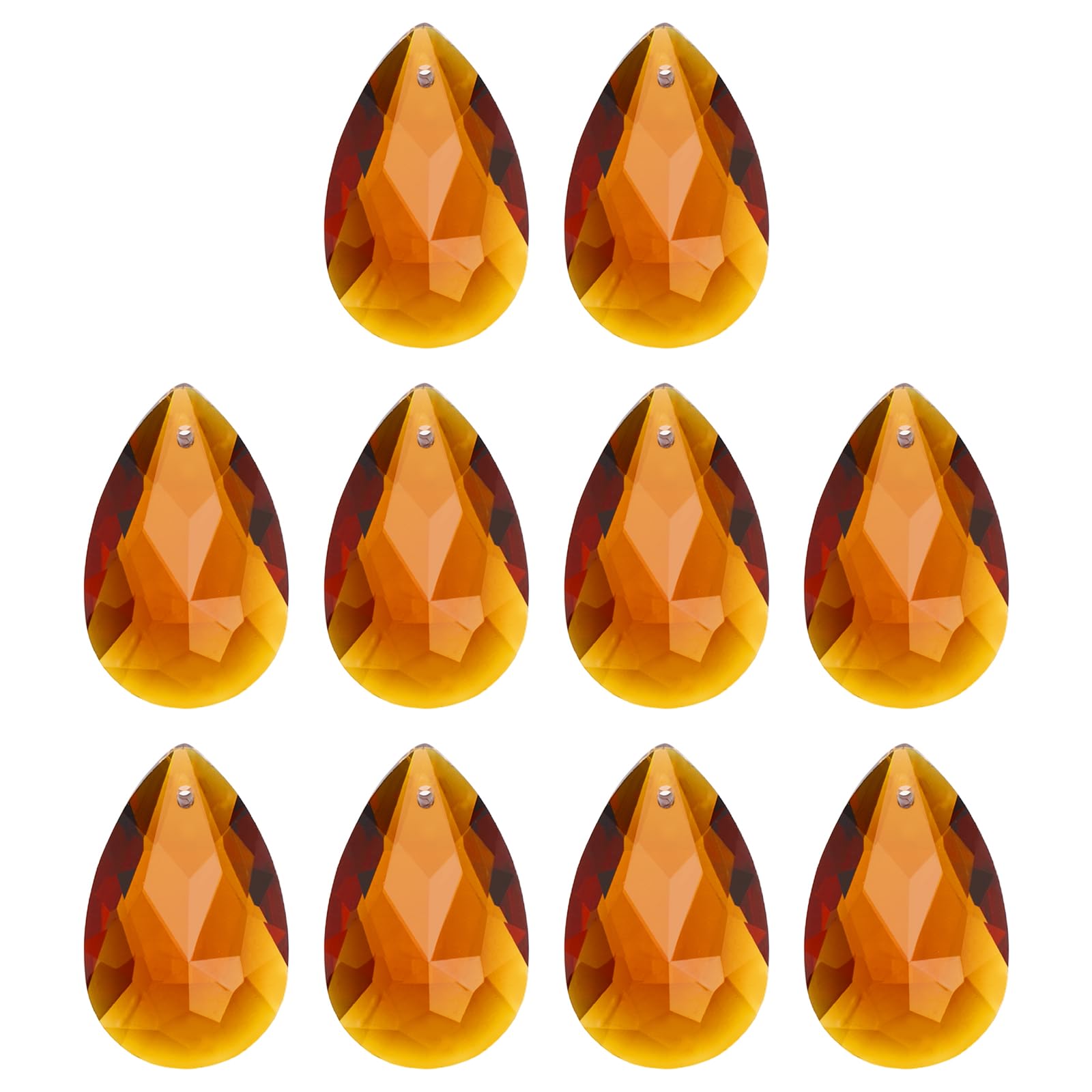 

PATIKIL Набор из 10 шт. Ловец солнца 38 мм Хрустальный шар-капля Подвесная хрустальная призма для оконных аксессуаров Сделай сам Янтарный
