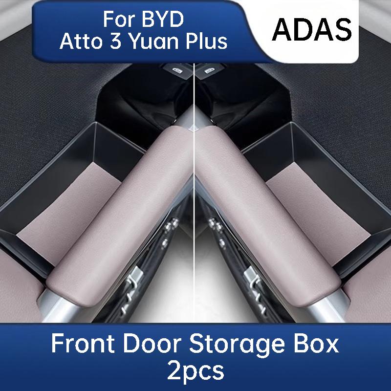 For BYD Atto 3 Yuan Plus ADAS Smart Driving Edition Car Door Handle Storage Box Leather Organizer Tray Interior Accessories