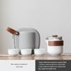 Zhuijia Guanshan Portable Ceramic Travel Tea Set - One Pot, Three Cups