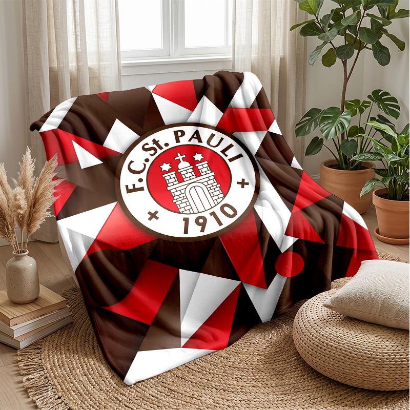 FC St. Coperta in Flanella con Stampa Calcio Pauli, Coperta Morbida Calda Leggera per Divano Letto Campeggio