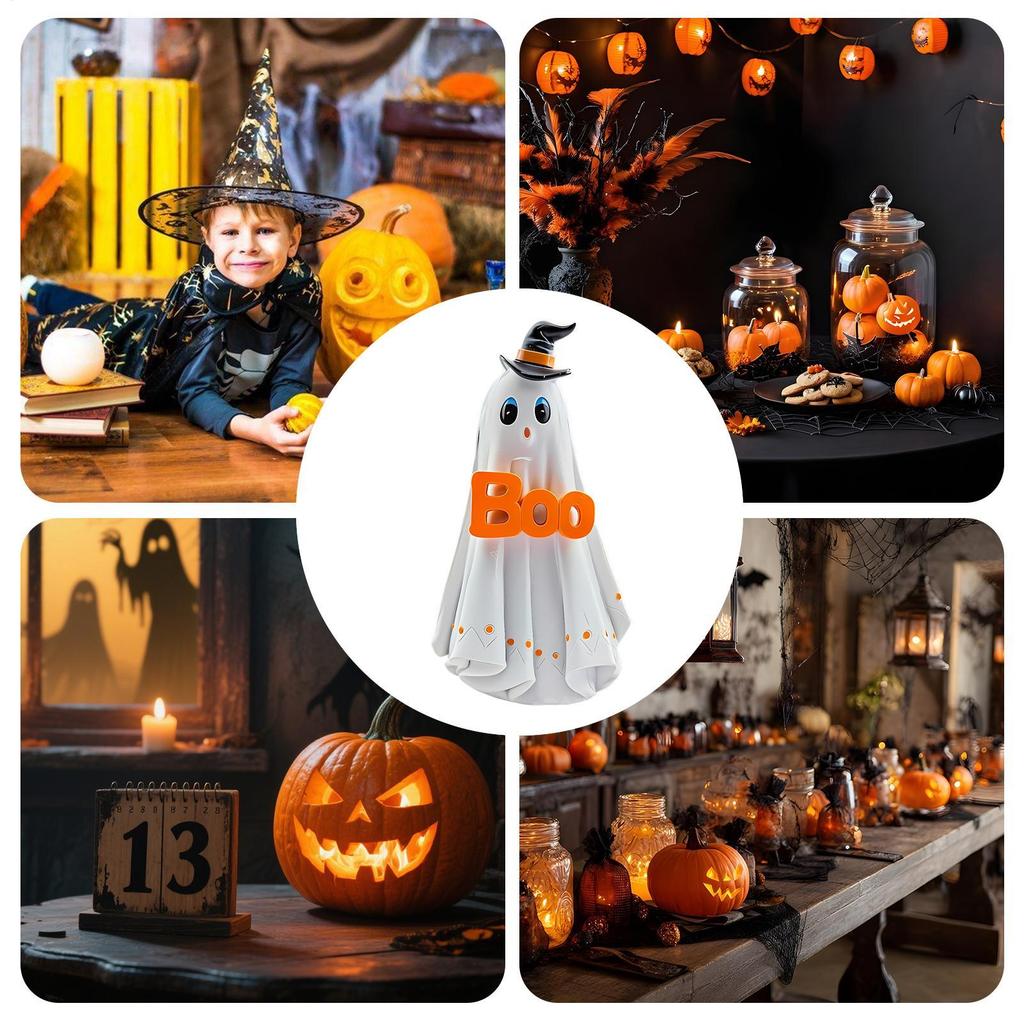 Halloween Ghost Figurine Lighted Spooky Ghost Animal Decor Halloween Decorations Table Centerpieces For Mantel Haunted House
