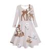 Girls' 3D Wildflower Deer Dress Long Sleeve Summer Spring Vacation Daily Holiday Princess Beautiful Sweet Kids 4-12 Years Casual Dress A Line Dress