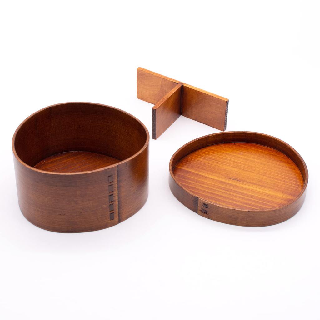 Bentwood Bento Lacquered 14 X 8 Rice Ball Box, Wood, Approx. Cm, Single-Tier, Shape, A-10-273073