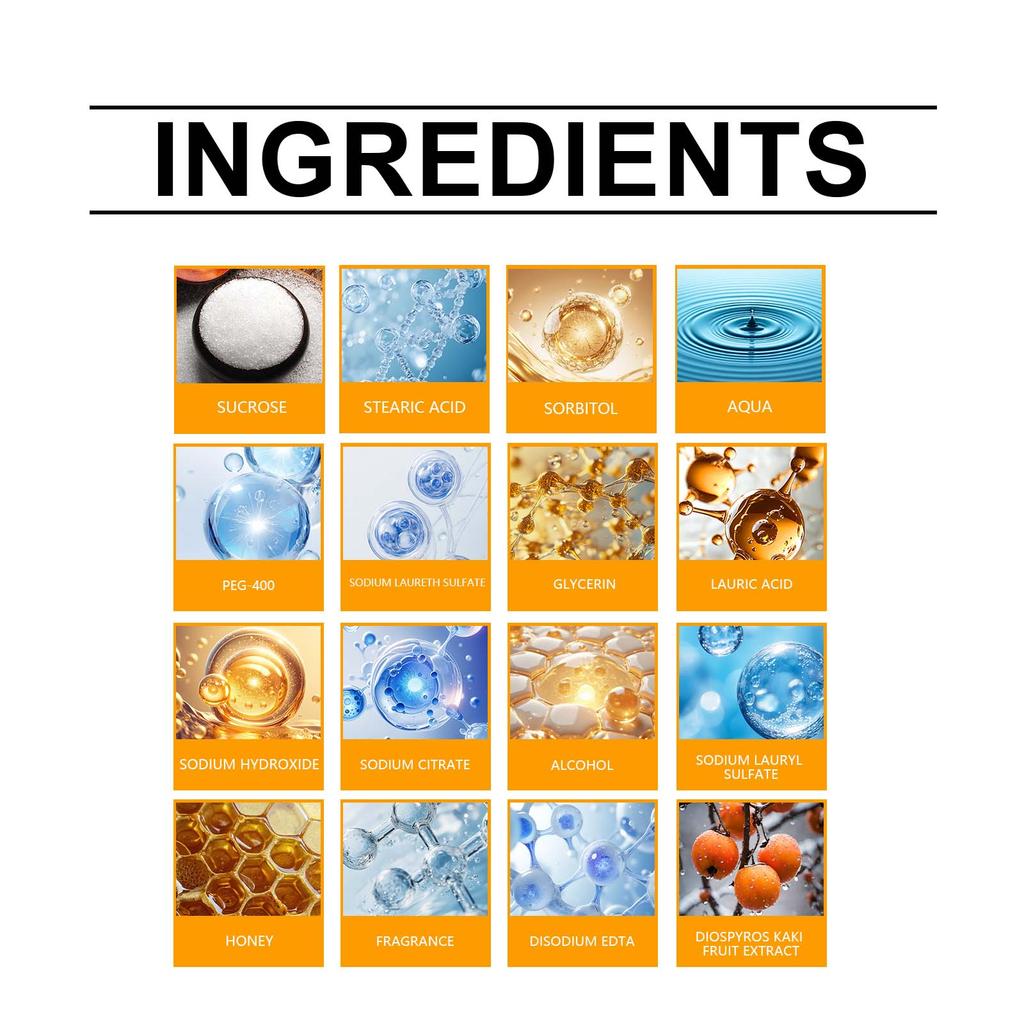 OUHOE Persimmon Essence Fresh Bath Soap Gentle Cleansing Nourishing Moisturizing Fragrance Daily Care Bath Soap 100g
