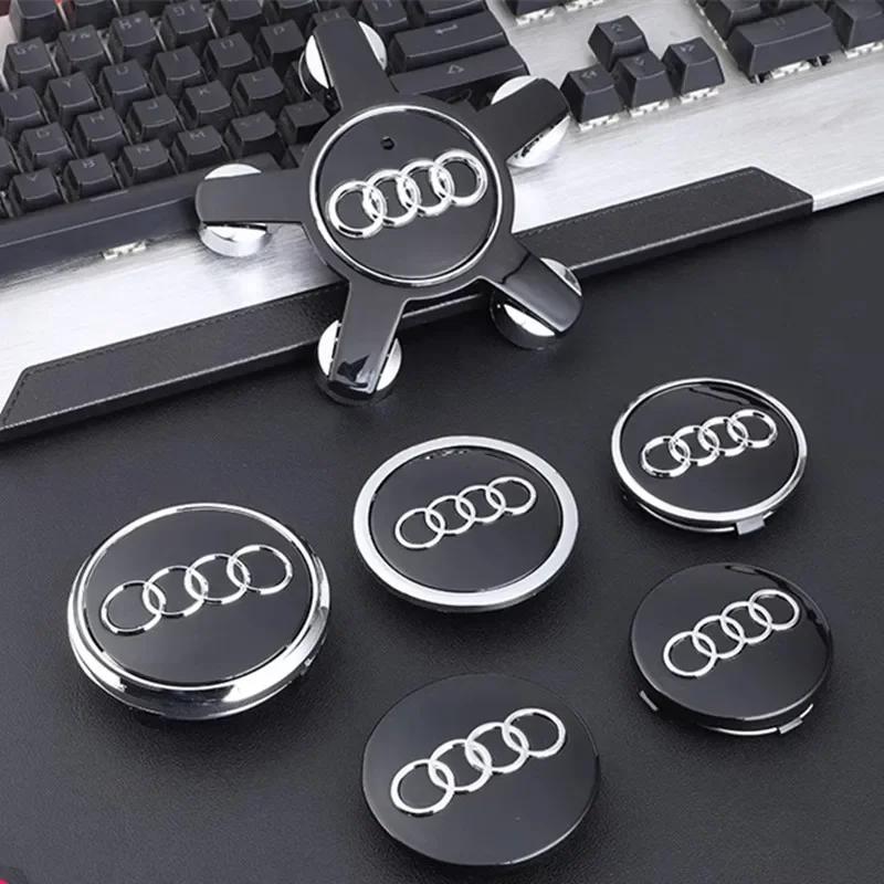 60/61/68/69mm Audi Car Wheel Center Cap Emblem Hub Covers Badge For Audi A8 A5 A6 C5 C6 C7 A7 A3 A4 B5 B6 B7 B8 B9 Q3 Q5 Q7 TT