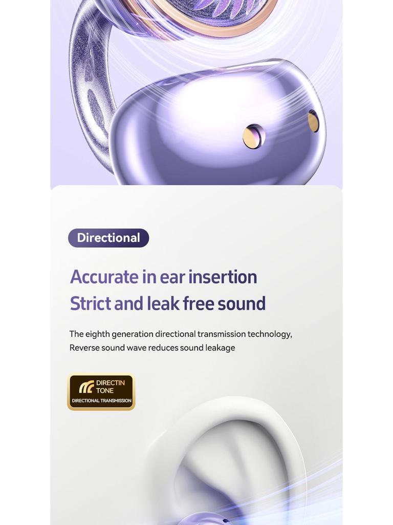Wireless Non-In-Ear Bluetooth Earbuds, Open-Type, Comfortable Wear, No Pain