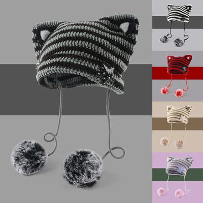 Klobouky Pro Ženy Vintage Ženský Klobouk Goth Klobouk Doplňky Ležérní Křížové Kovové Kování, Pompony