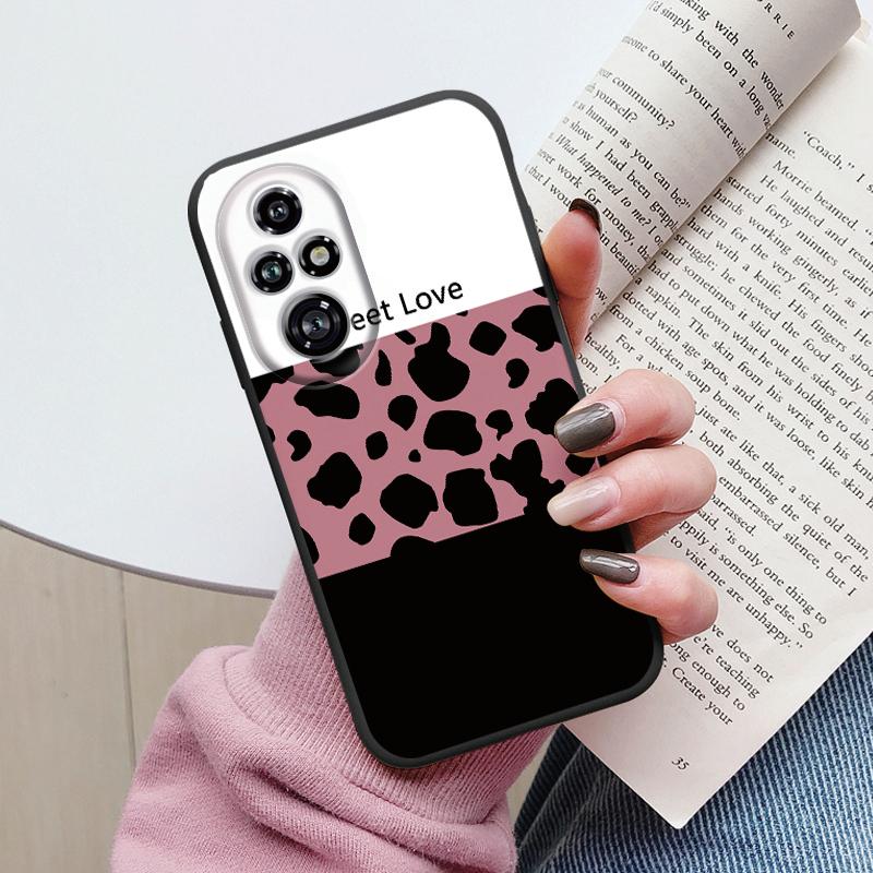 Beautiful Flowers For Honor 200 Pro Case Cute Heart Leopard Print Cover Soft Silicone Matte Protective Funda For Honor 200 Smart