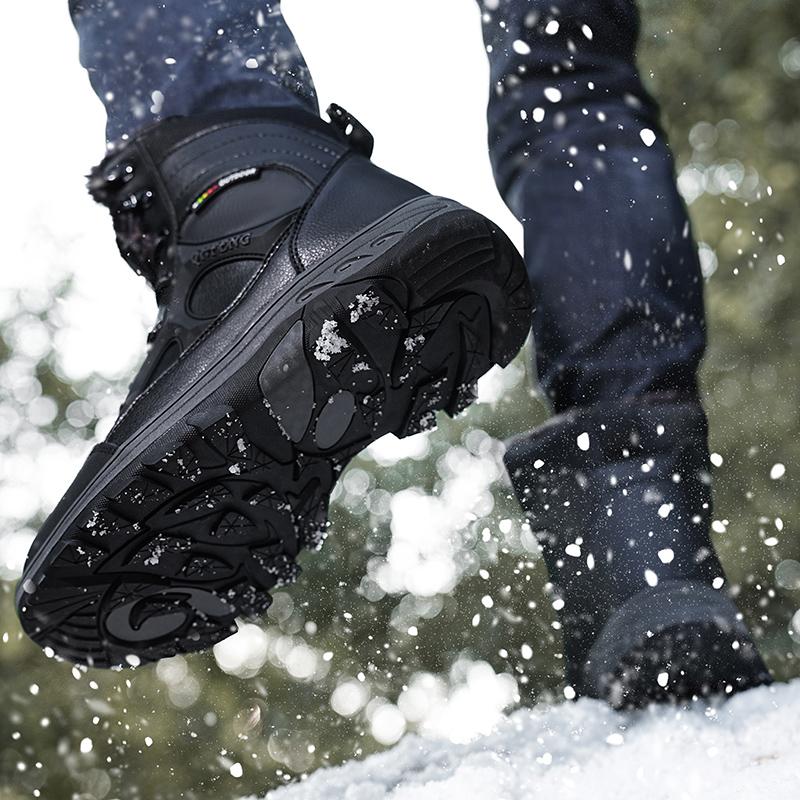 Men's Shoes Platform Thick Plush Warm Snow Boots Male Outdoor Non Slip Winter Ankle Boots