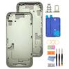 Back Housing for iPhone 15 (6.1-inch) with Glass Rear Cover, Middle Frame, SIM Tray and Repair Tools