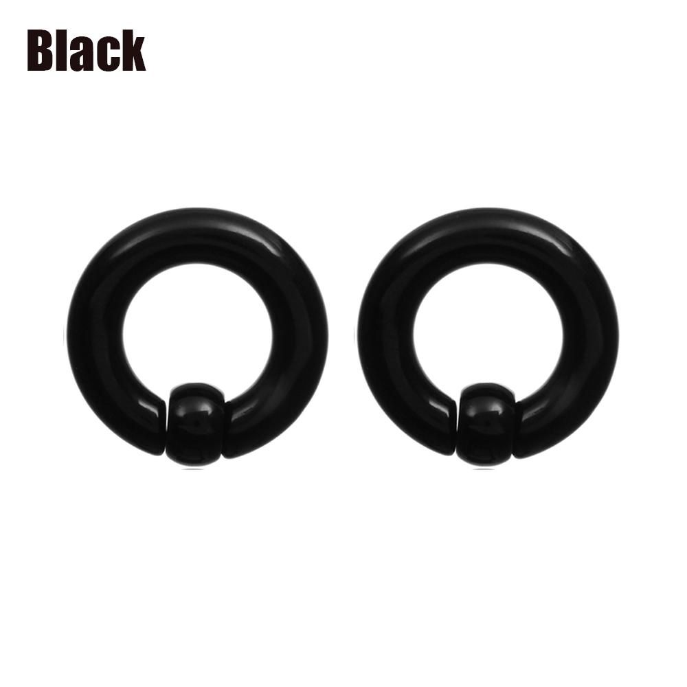 Pair Acrylic BCR Captive Bead Ring Big Large Size Ear Tunnel Plug Expander Gauges Nose Septum Ring Earring Piercing Body Jewelry