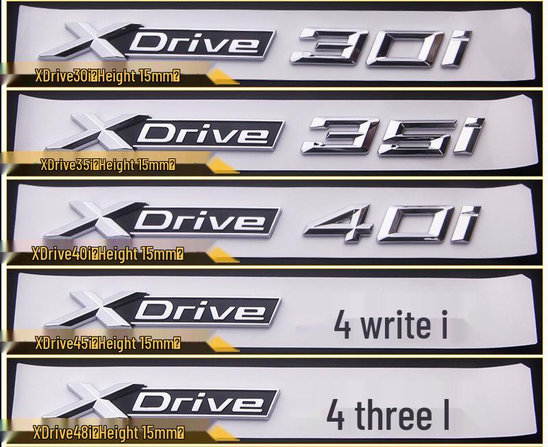 Kompatibles Emblem für BMW X1/X3/X5/X6: xDrive 20i, 28i, 30i, 35i, 40i Modelle