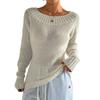 Women's Fashion Casual Long Sleeve One Shoulder Pullover Off-shoulder Knitted Sweater