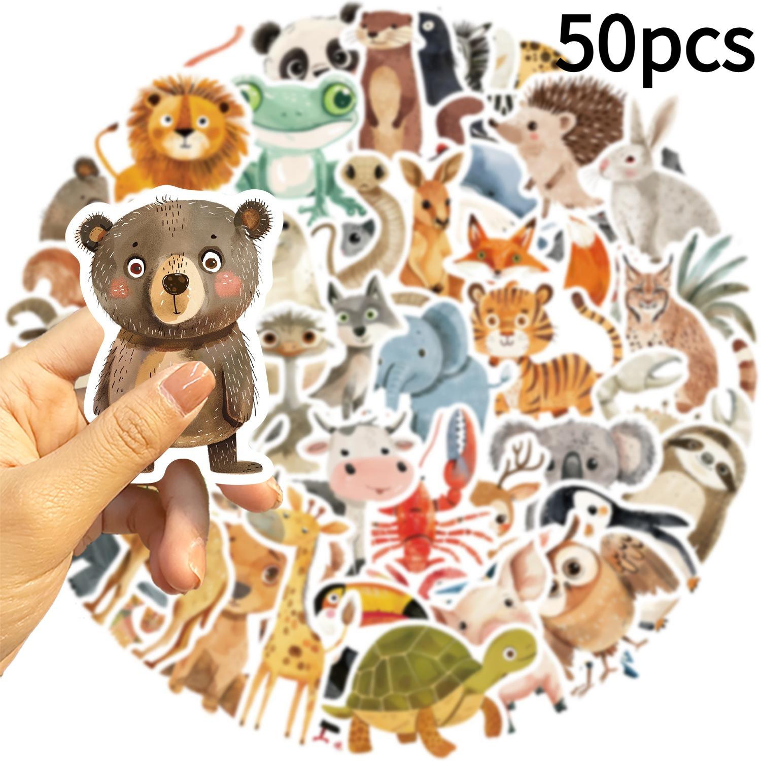

50pcs Hand-Drawn Animal Doodle Stickers | Ideal for Decoration on Luggage, Tablets, Laptops, Skateboards, Guitars, Water Bottles